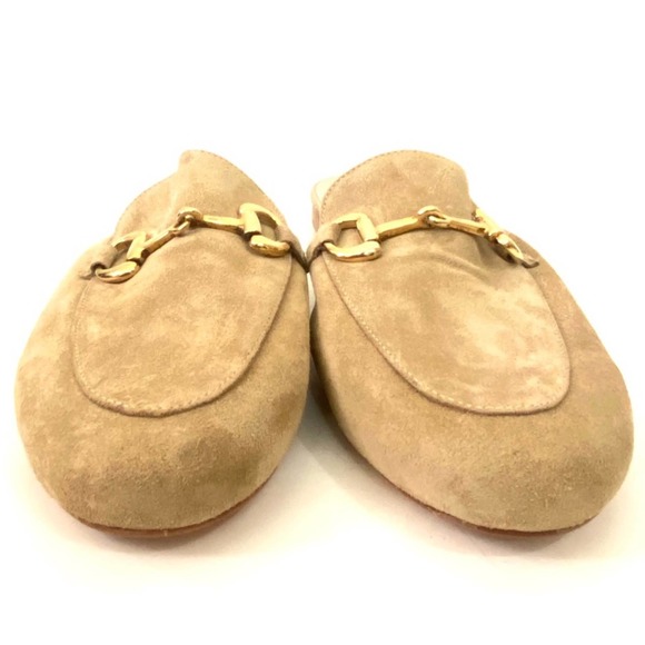 Good Lucky Suede Tan & Gold Slip on Loafers - Picture 3 of 8
